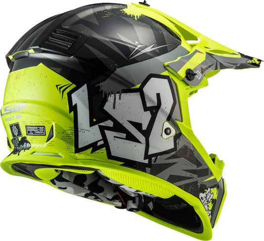 LS2 MX437J Fast Mini Evo Crusher Black / H-V Yellow - SpeedParts - Loja Online