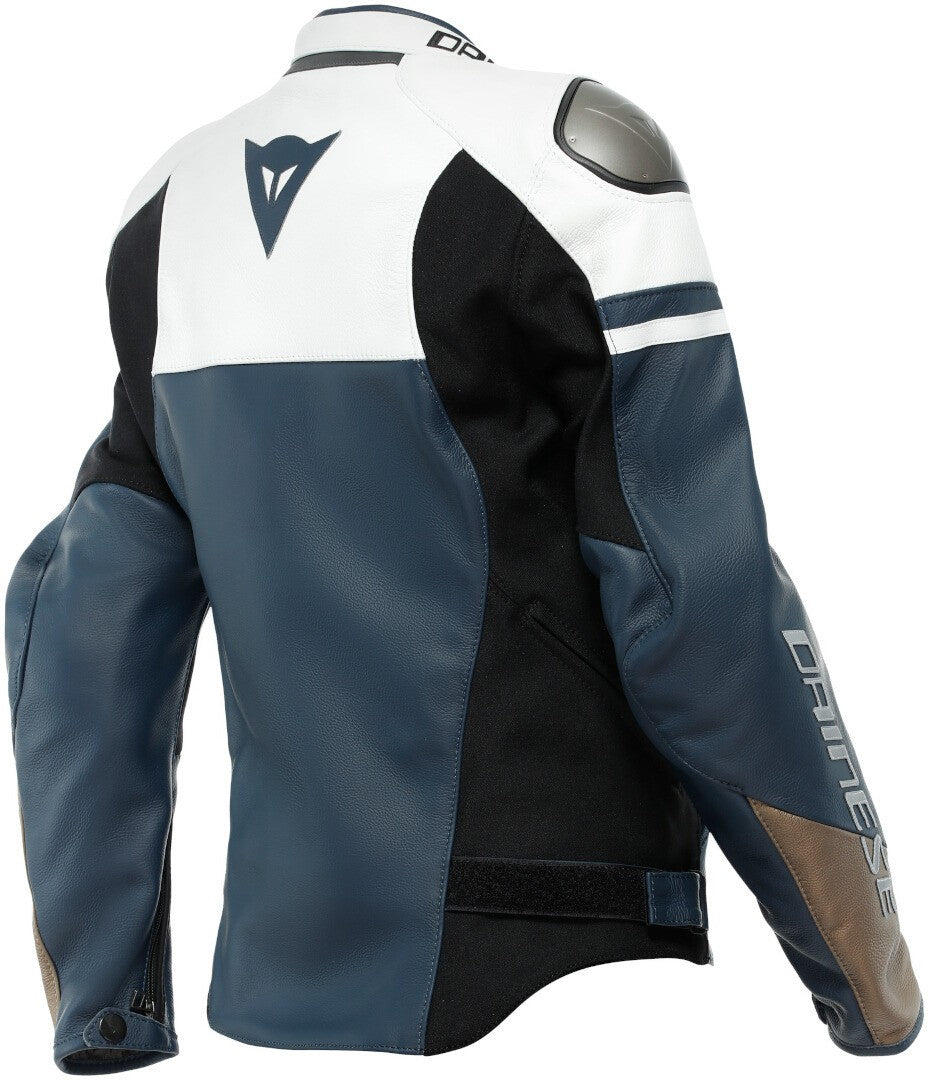 Dainese Rapida Lady White / Black / Blue Leather Jacket - SpeedParts - Loja Online
