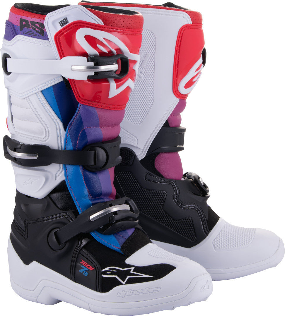 Alpinestars Junior Tech 7S White / Black / Rainbow Boot - SpeedParts - Loja Online