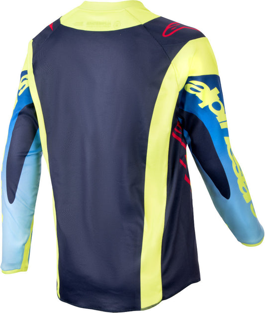 Alpinestars Kids Racer Hoen Yellow Fluo / Blue Navy Jersey - SpeedParts - Loja Online