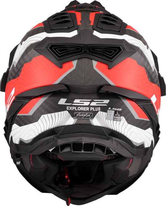 LS2 MX701 Explorer Carbon Trick White / Red - SpeedParts - Loja Online