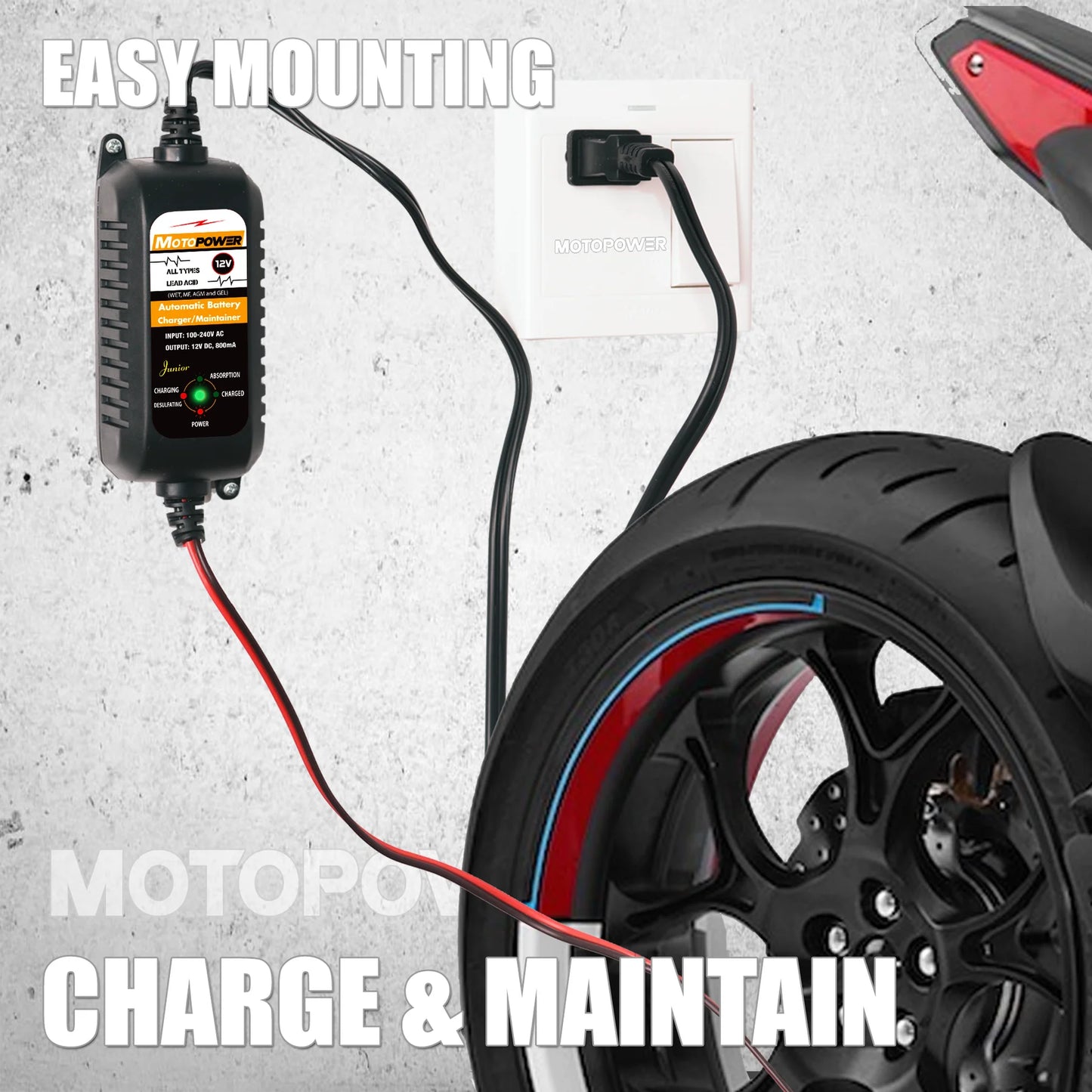 MOTOPOWER Carregador de Bateria - SpeedParts - Loja Online