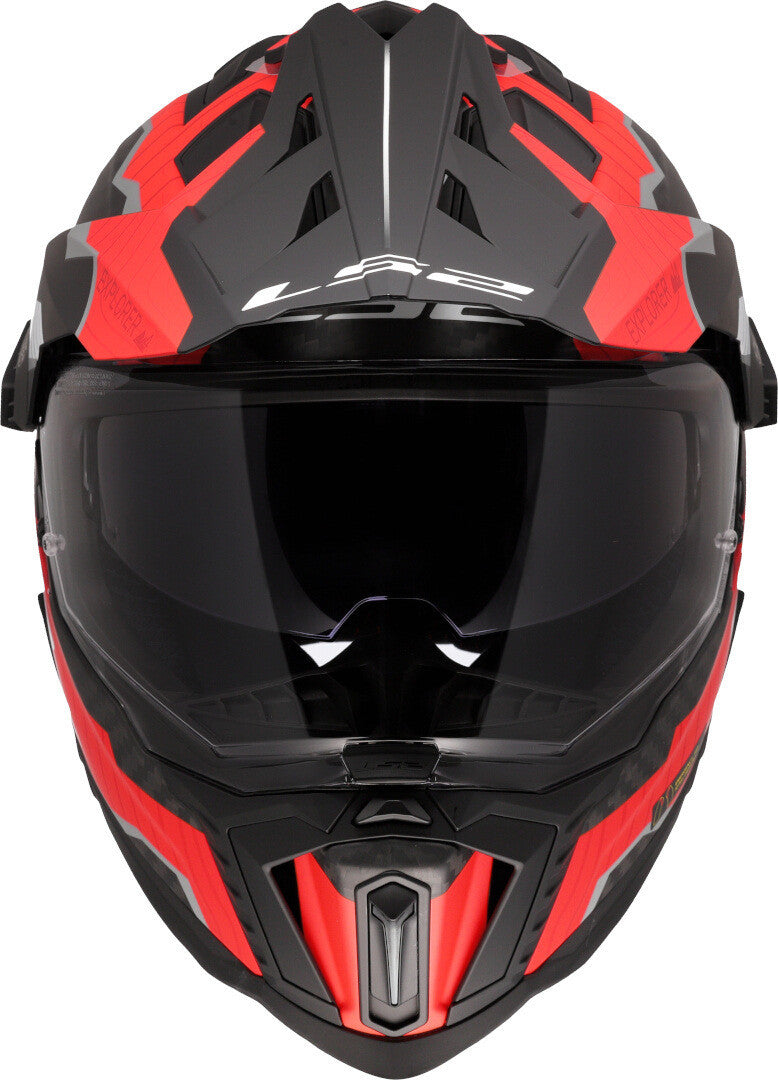LS2 MX701 Explorer Carbon Trick White / Red - SpeedParts - Loja Online