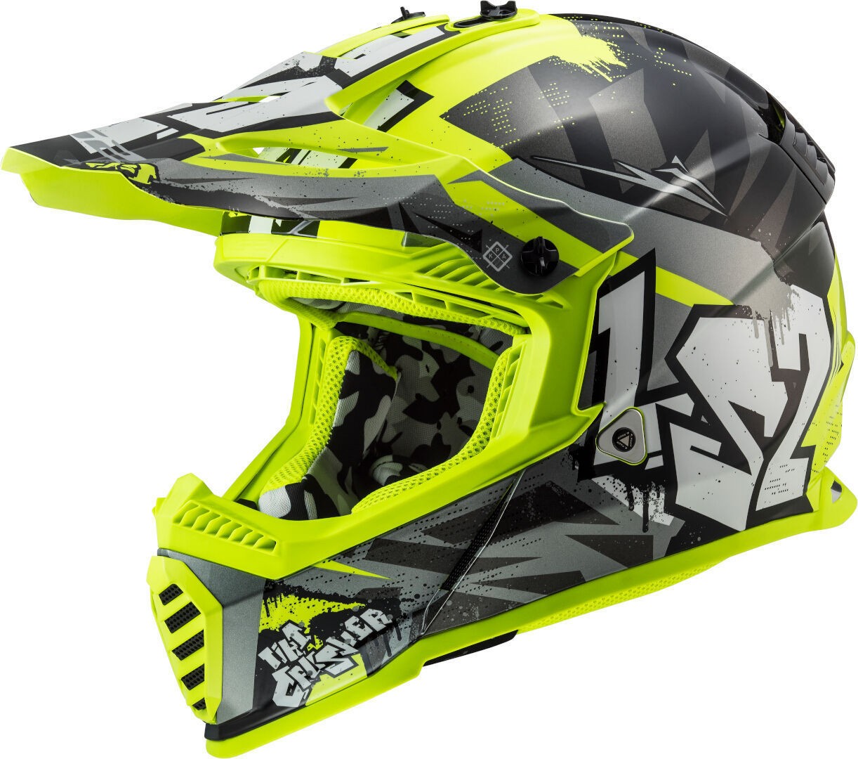 LS2 MX437J Fast Mini Evo Crusher Black / H-V Yellow - SpeedParts - Loja Online