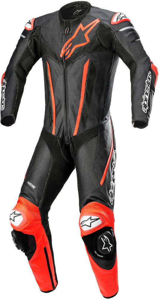 Alpinestars Fusion 1PC Black / Red Fluo Leather Suit - SpeedParts - Loja Online