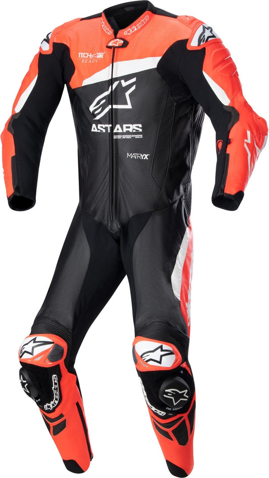 Alpinestars GP Plus V4 1PC Black / Red Fluo / White Leather Suit - SpeedParts - Loja Online