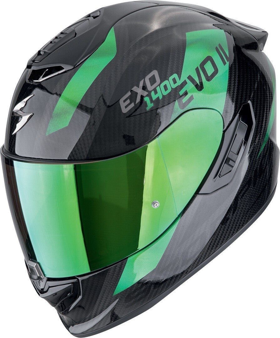 Scorpion Exo-1400 Evo II Carbon Air Platted Black / Green - SpeedParts - Loja Online